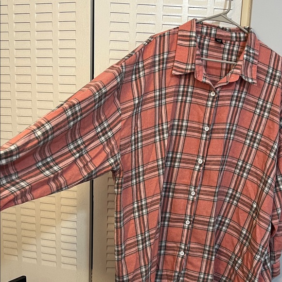 Shein Women's 2X Oversized Pink Flannel - Picture 5 of 6